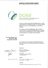 PORR DE Oevermann DGNB Mitgliedsurkunde PORR DE Oevermann DGNB Mitgliedsurkunde