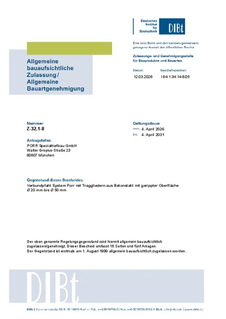 PORR Spezialtiefbau Stump Verbundpfahl Z 32.1 8