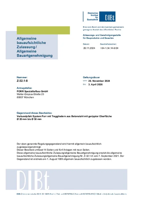 PORR Spezialtiefbau Stump Verbundpfahl Z 32.1 8