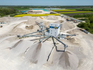 Bild zeigt das Kieswerk der PORR Mineralische Rohstoffe in Aschheim