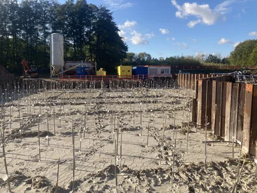 Bild zeigt eine Weichgel Injektionssohle beim Projekte Neubau Wasserwerk, Dörenthe. Man sieht die