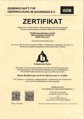 PORR Spezialtiefbau GUEB Guetezeichen Beton 2024 2025