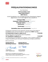 PORR DE Spezialtiefbau PQ Bescheinigung DB D