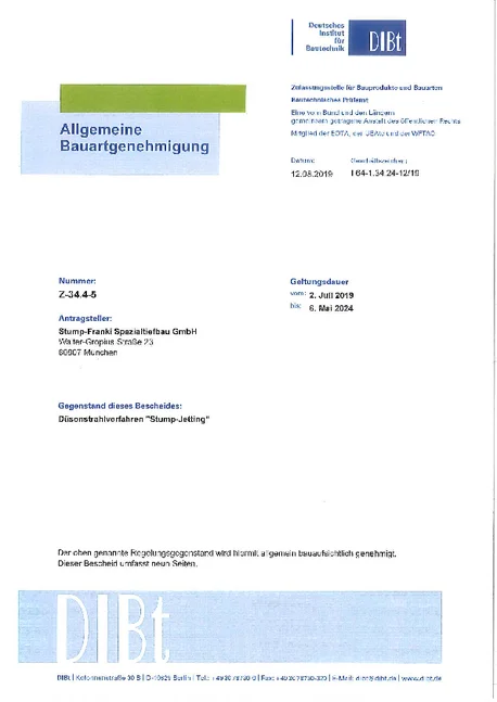 PORR Spezialtiefbau Duesentrahlverfahren Stump Jetting Z 34.4 5