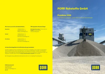 PORR Rohstoffe Preisliste
