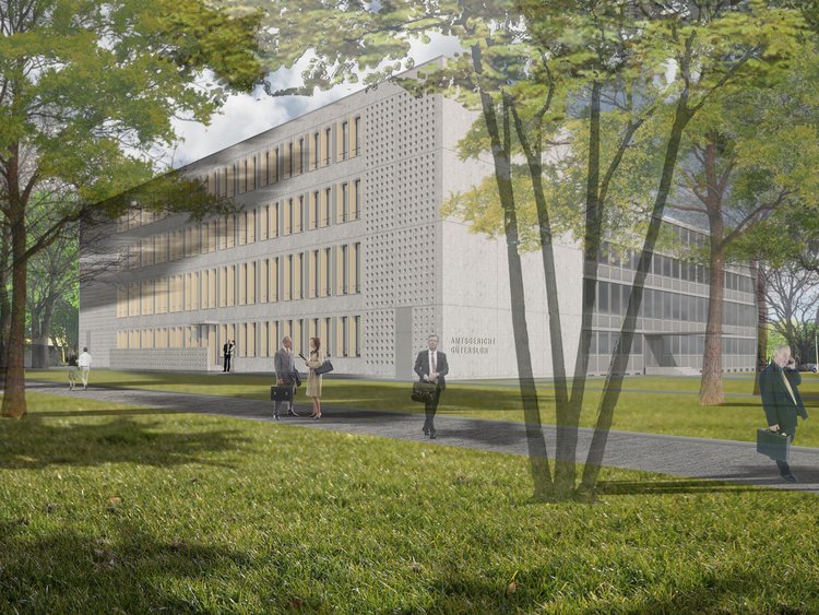 Visualization of the district court in Gütersloh.