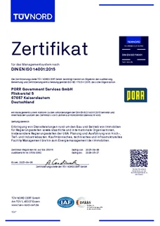 PORR DE Zertifikat BBGS Umweltmanagementsystem Deutsch