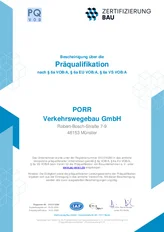 PORR DE VERKEHRSWEGEBAU PQ Bescheinigung D